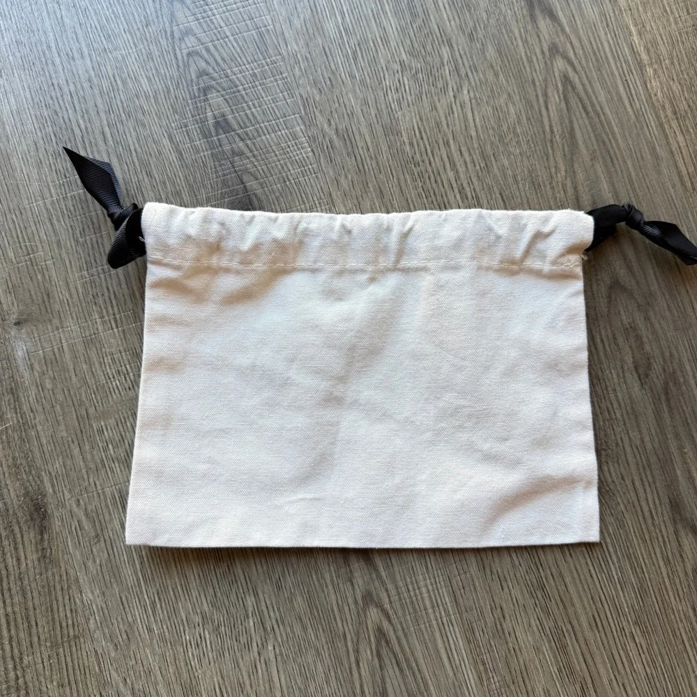 Victoria Beckham Beauty Cream Canvas Drawstring Dust Bag Logo Pouch Ribbon Tie